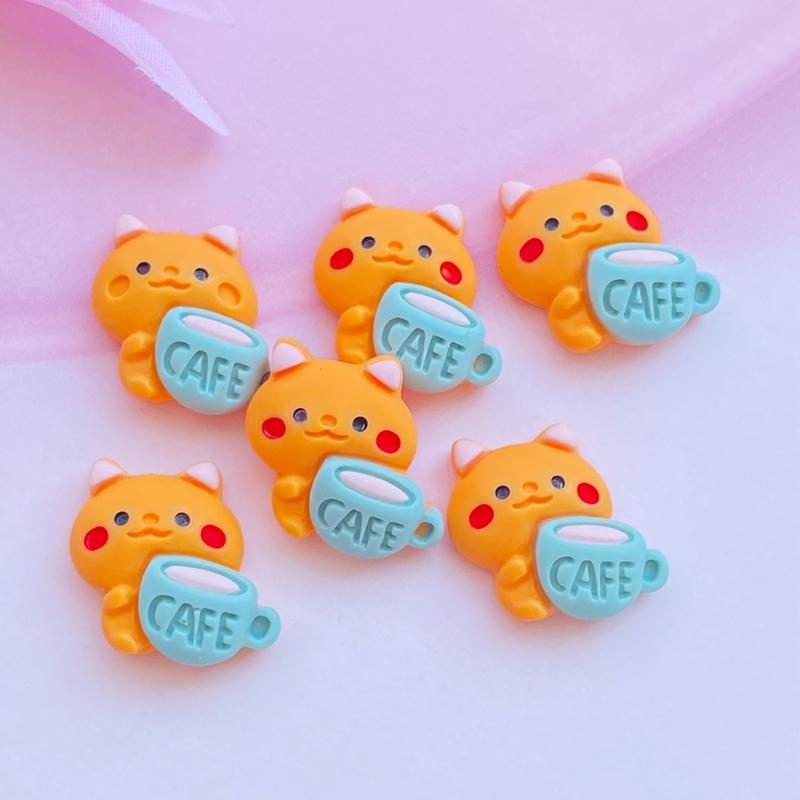 10Pcs New Mixed Lovely Cartoon Animals / Drinks Flat Back Resin Scrapbooking DIY Jewelry Craft Decoration Accessories