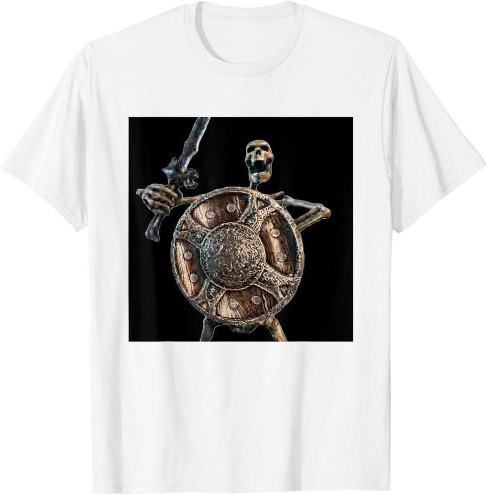 Funny Skeleton Banging Shield Meme TShirt Unisex T-Shirt XXL