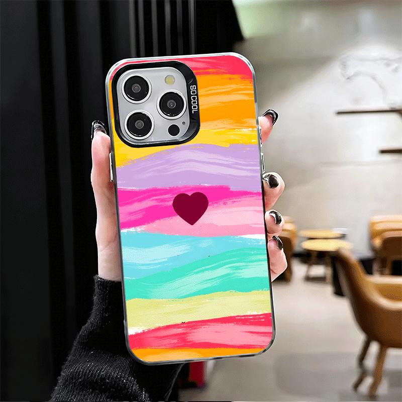 Rainbow Gradient Love Desgin Shockproof Phone Case for iPhone 17 Air 16 16E 15 Pro Max 14 Plus 13 Mini 12 Back Cover Anti Fall F