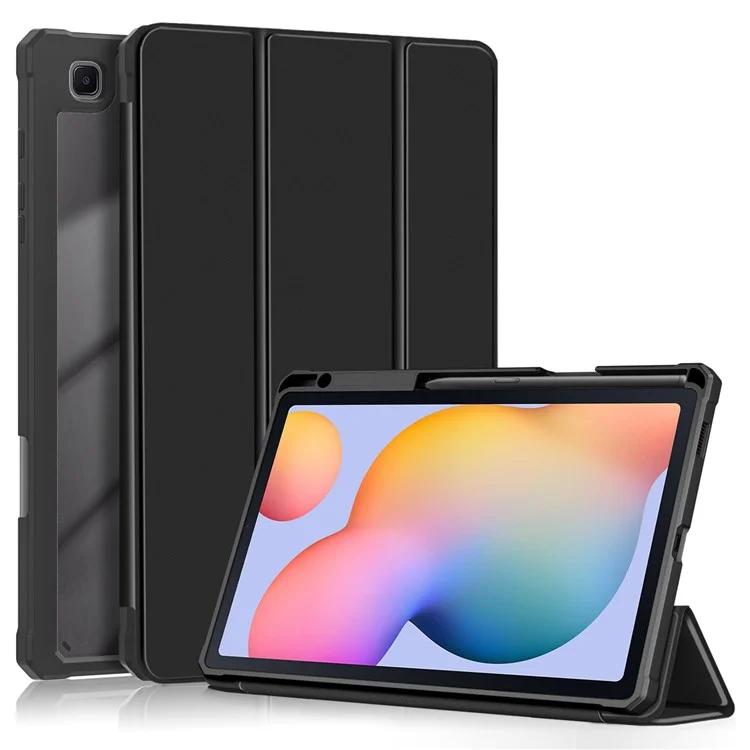 

Для Samsung Galaxy Tab S6 Lite (2020) П610 П615 / (2022) П613 П619 / (2024) Чехол P620 P625 с тройной подставкой из искусственной кожи Smart Cover - черный