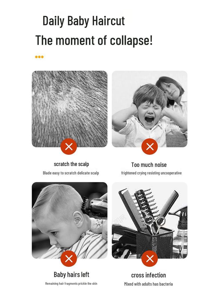 Silent Automatic Hair Suction Baby Hair Trimmer - Household Electric Clipper