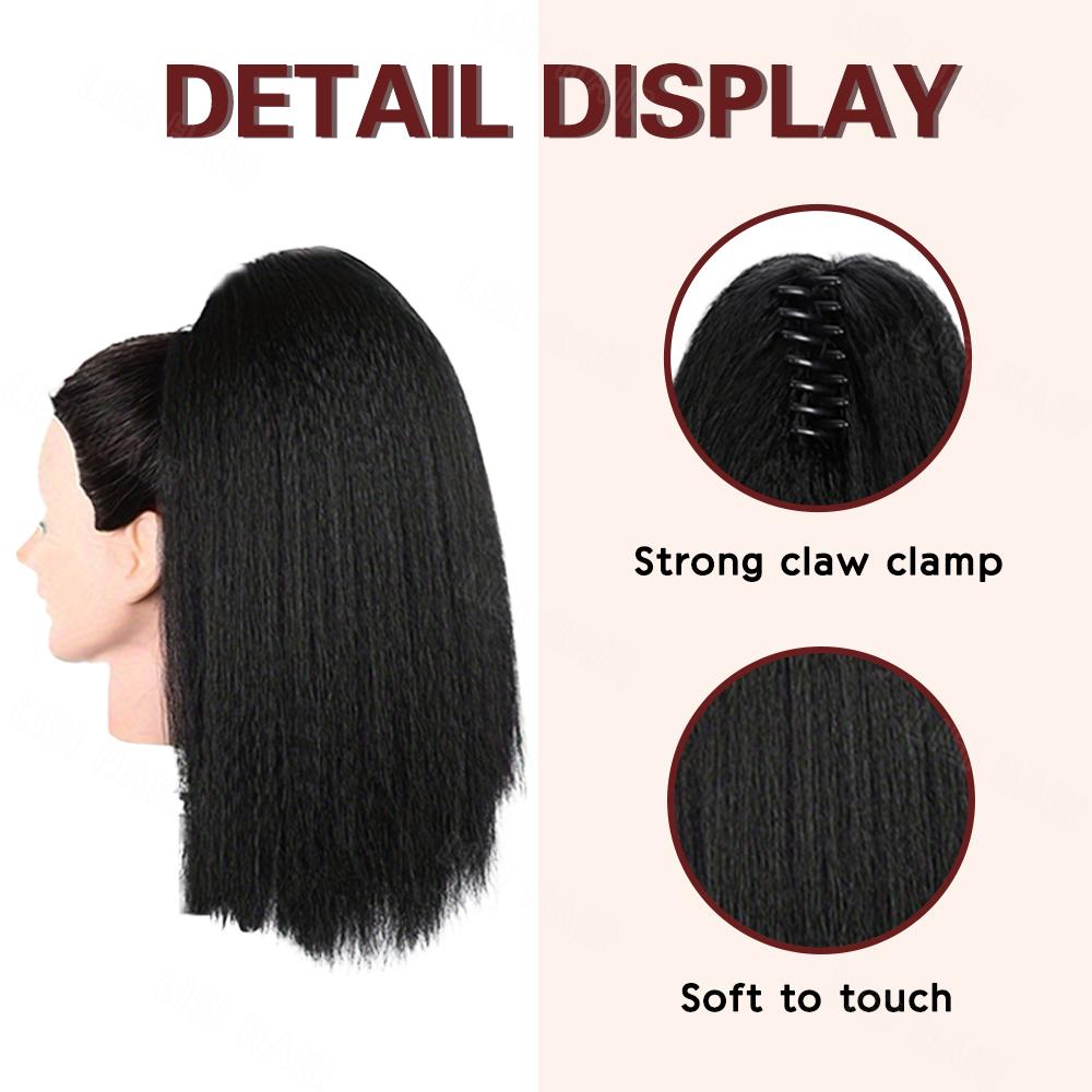LISI HAIR Synthetic Short Straight Claw Ponytail Wig Extensions Natural Fluffy Ponytail For Women Cosplay Wear