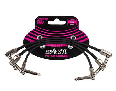 ERNIE BALL 6221 Flat Ribbon Patch Cable 3 Pack 6 Inch 15cm [Genuine Product]