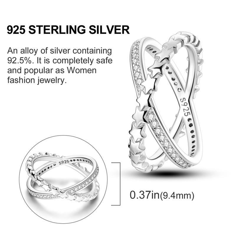 New 925 Silver Rings Zircon Sparkling CZ Rings Rings For Women Original Wedding Fine Jewelry Accessories Gifts