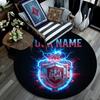 Custom Name,Atlético Madrid pattern round rug,Carpet Rug for Living Room Bedroom Playroom ,Non-slip Floor Mat,Holiday Gifts and Birthday Gifts.
