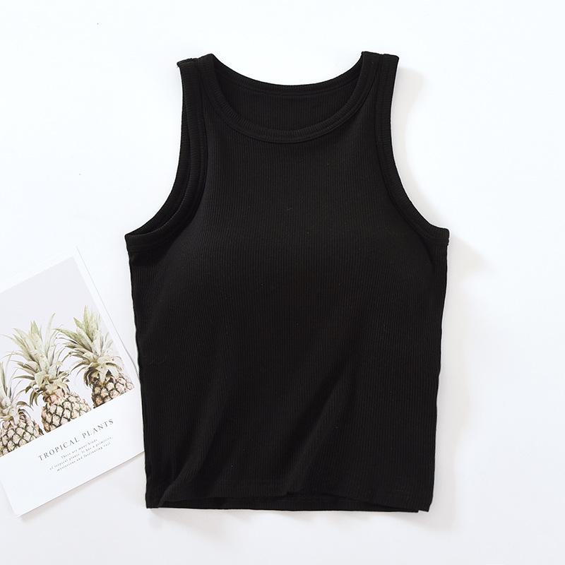 Modal Thread Chest-Pad Suspender Vest: Women's Slim High-Collar Tube Top for Summer