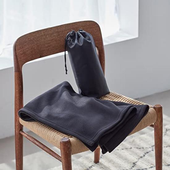 Flame retardant blanket (with drawstring) 120cm x 90cm Throw blanket for winter, large, camping, outdoor, compact, portable (khaki)