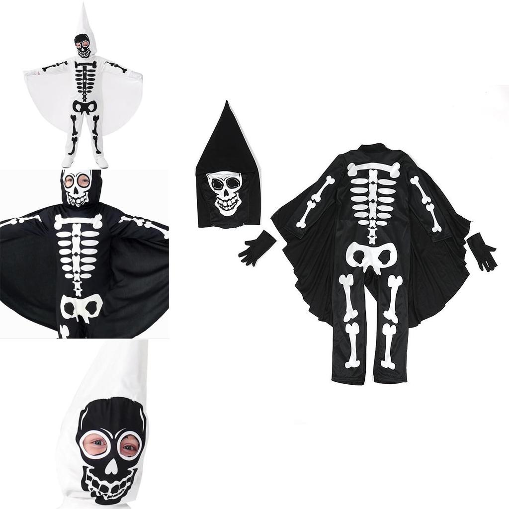 Halloween-Kostüm für Kinder Einzigartiges Totenkopf-Cosplay-Outfit für Partys und Aufführungen
