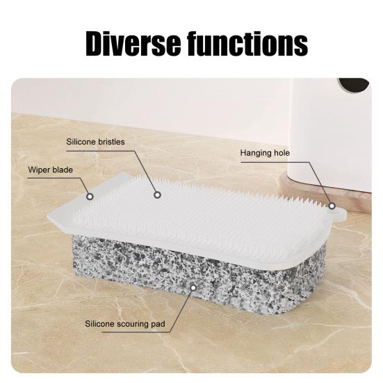 Silicone 3-in-1 Dish Brush Double Sided Cleaning Brush Pots Pans Sinks Odor-resistant Dish Brush Dishwashing Tool