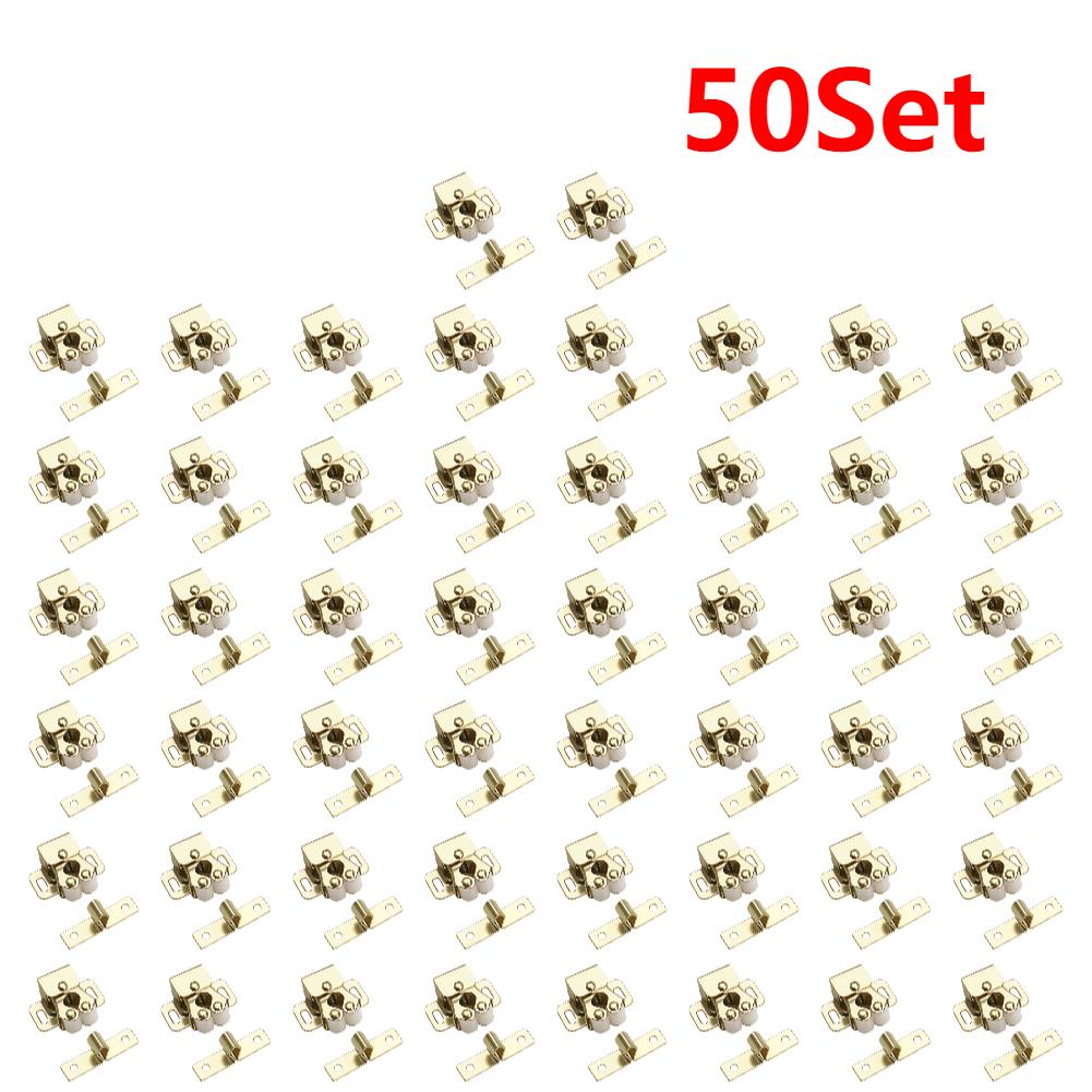 15-50Set Door Stop Closer Stoppers Damper Buffer Magnet Cabinet Catches With Screws For Wardrobe Hardware Furniture Fittings