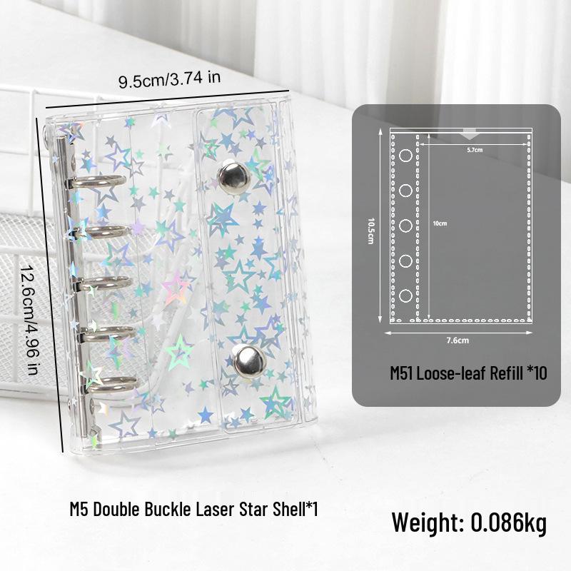 M5 Portable A6/A7 Binder Album with Transparent PVC Cover for Idol Photocard Storage