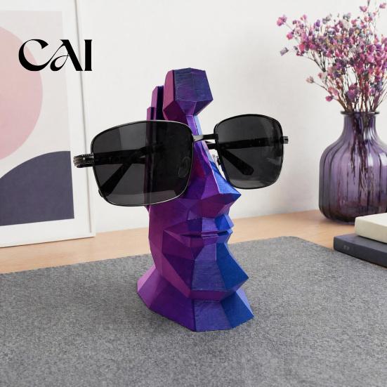 Detailed Craft Sculpture Hand Carved Eyeglass Holder, 3D Printed Nose Shaped Stand, Unique Bedroom Shelf Ornament Decorative Display Rack, for