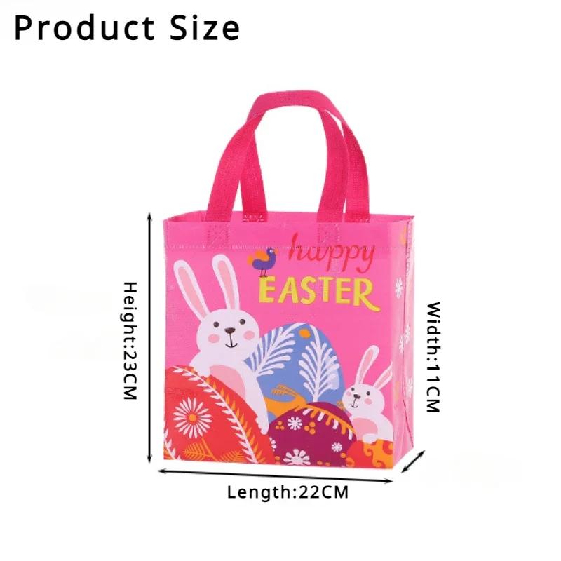 4-40PCS Easter Themed Non Woven Bags Collection Holiday Gift Bags Valentines Party Packaging Shopping Tote Waterproof Decor