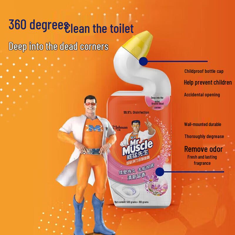 Mr Muscle Deep Clean Toilet Gel, Floral Dance (2 x 600g)
