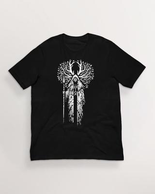 Wandering Forest Spirit T-Shirt| Norse Mythology Viking Art T-Shirt | 100% Cotton Unisex Pagan Tee | HUMAN MADE, No Ai
