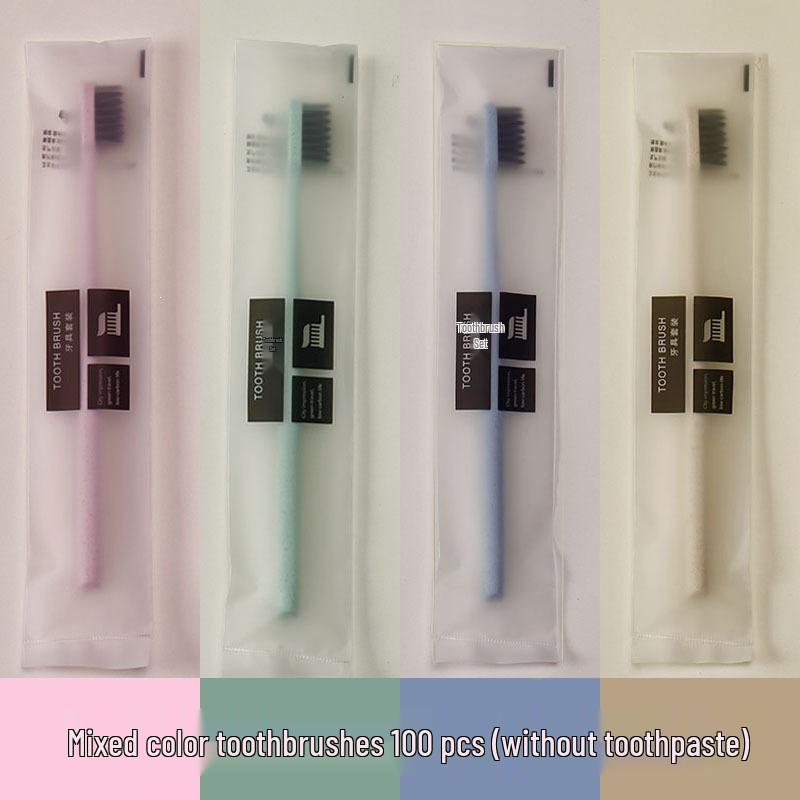 Individually Packaged Soft Bristle Disposable Toothbrush with Toothpaste for Home & Guest Use