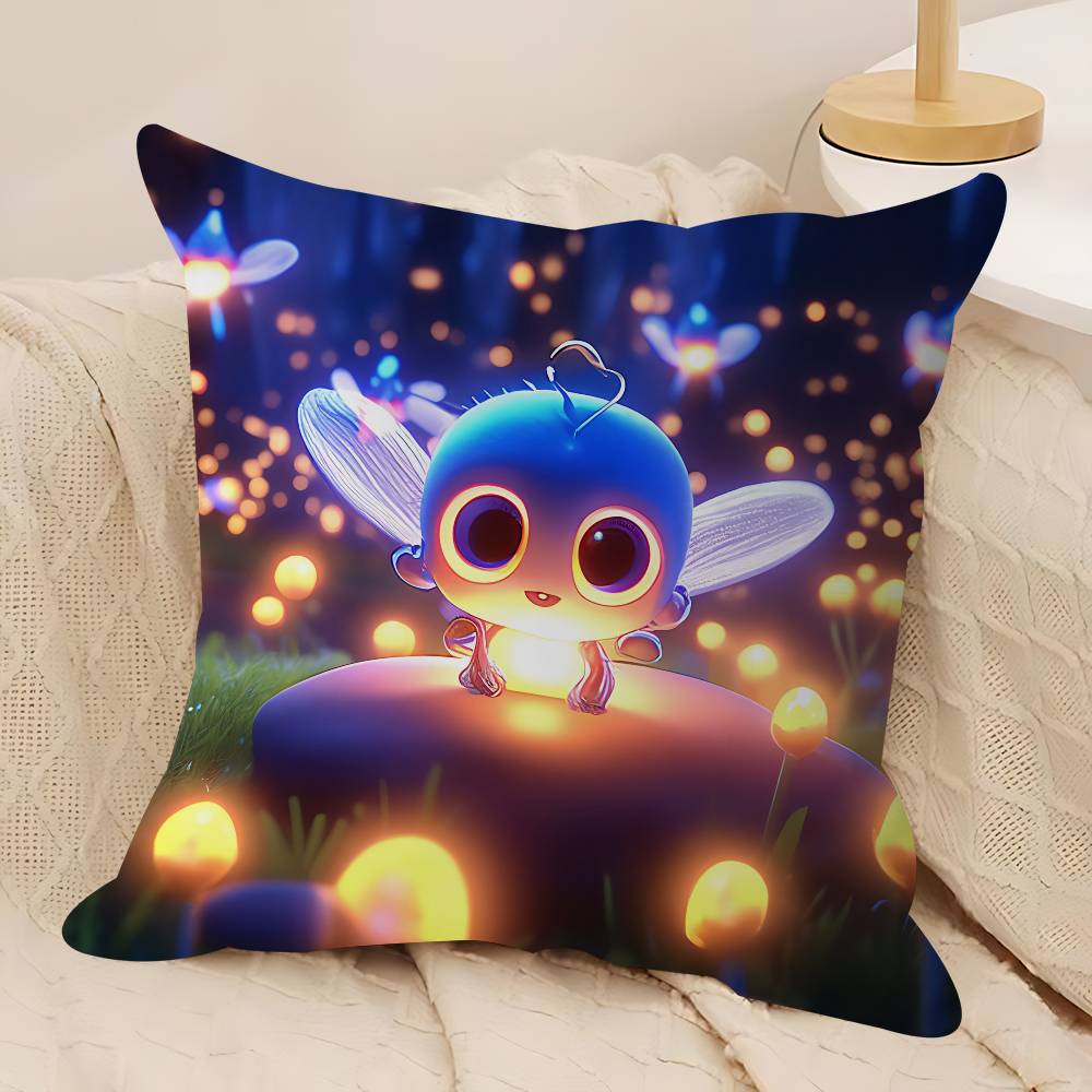 Cartoon F-Firefly Pillow Case Removable Washable Cushion Cover – All-Season Soft Linen