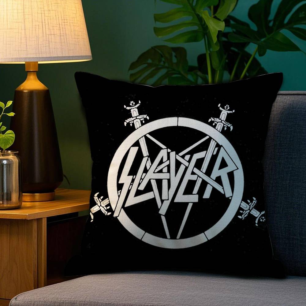 SlayerS MMetal Rock Pillow Case Sofa Living Room Bedroom Doublesided Printing Square Cushion Nap Time Pillow Case