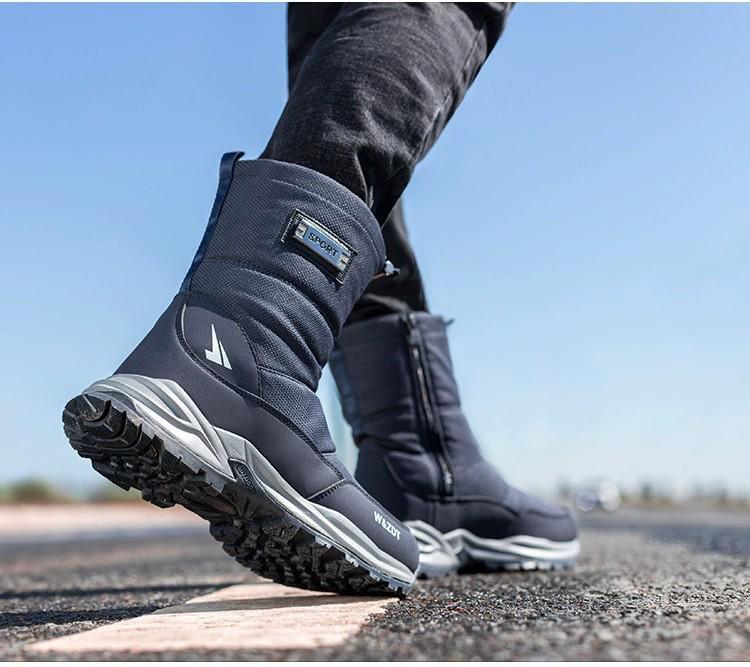 Northeast Men's Waterproof Fleece-Lined High-Top Snow Boots - Thick & Warm, Non-Slip, Casual Outdoor Winter Shoes