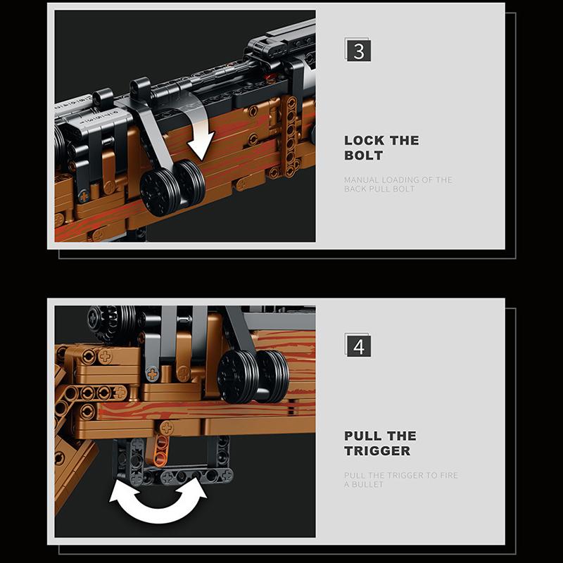 New Heavy Sniper Rifle Kar98K Building Block Model Ww2 Weapons Series Assemble Bricks Kids Educational Toys Holiday Gifts