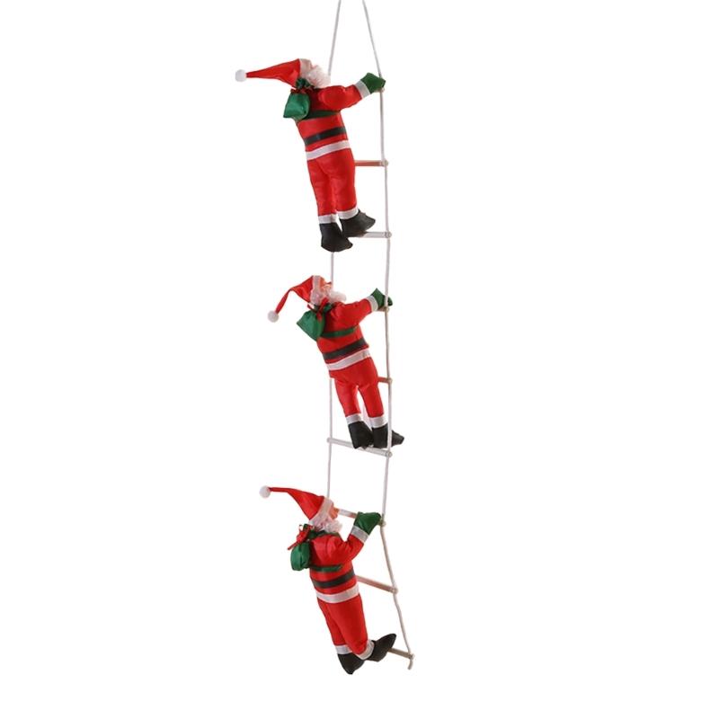 Christmas Holiday Decor Ladder Rope Climbing Santa Christmas Tree Ornament Creative Tree Hangings Long Lasting