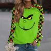 Women's Fashion Casual Long Sleeve Christmas Printed  Neck Sweatshirt Top