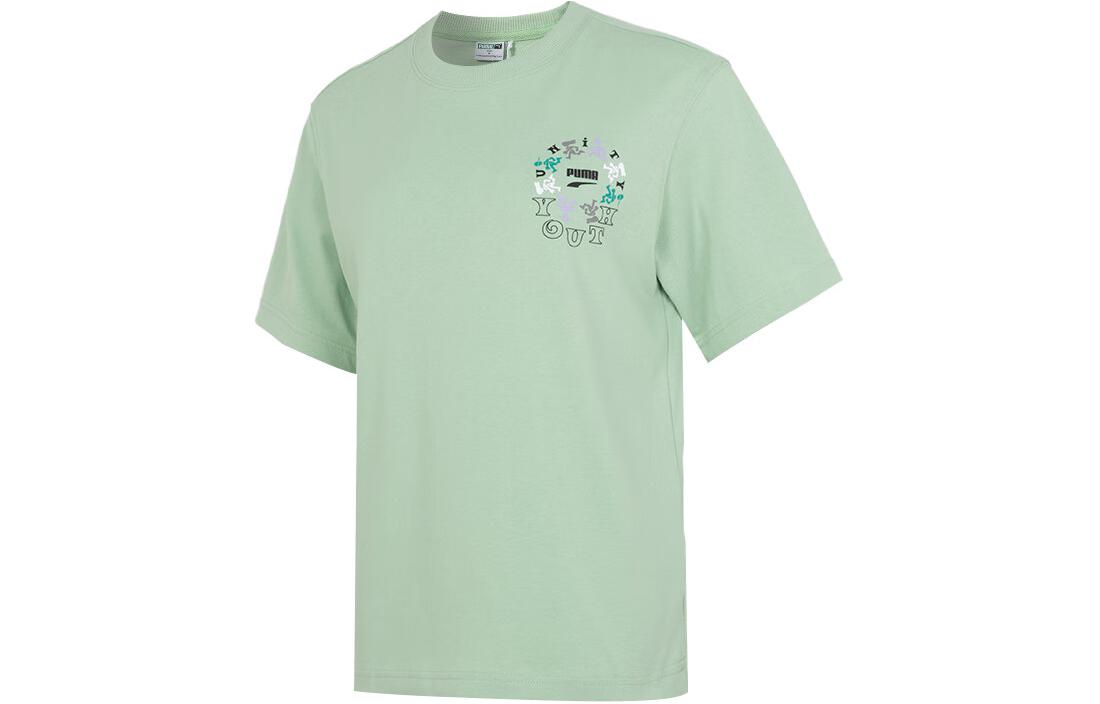 PUMA T Shirts Women s Green Crew Neck Moderate Other 626119-89 S