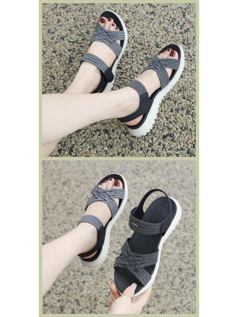 2025 Summer Women's Lightweight Sporty Sandals with Comfortable Elastic Band, Plus Size Available