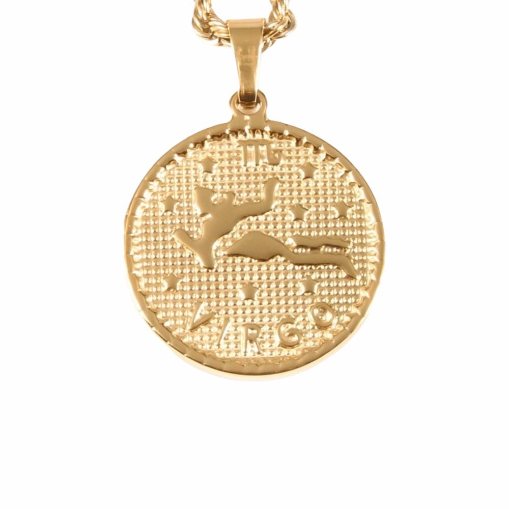 

18K Gold Coin Coin Pendant Necklace Steel Bag Pendant Charms DIY Jewelry Making