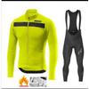 Thermal Long Sleeve Cycling Jersey Set With Fleece Lining Winter Road Bike Riding
