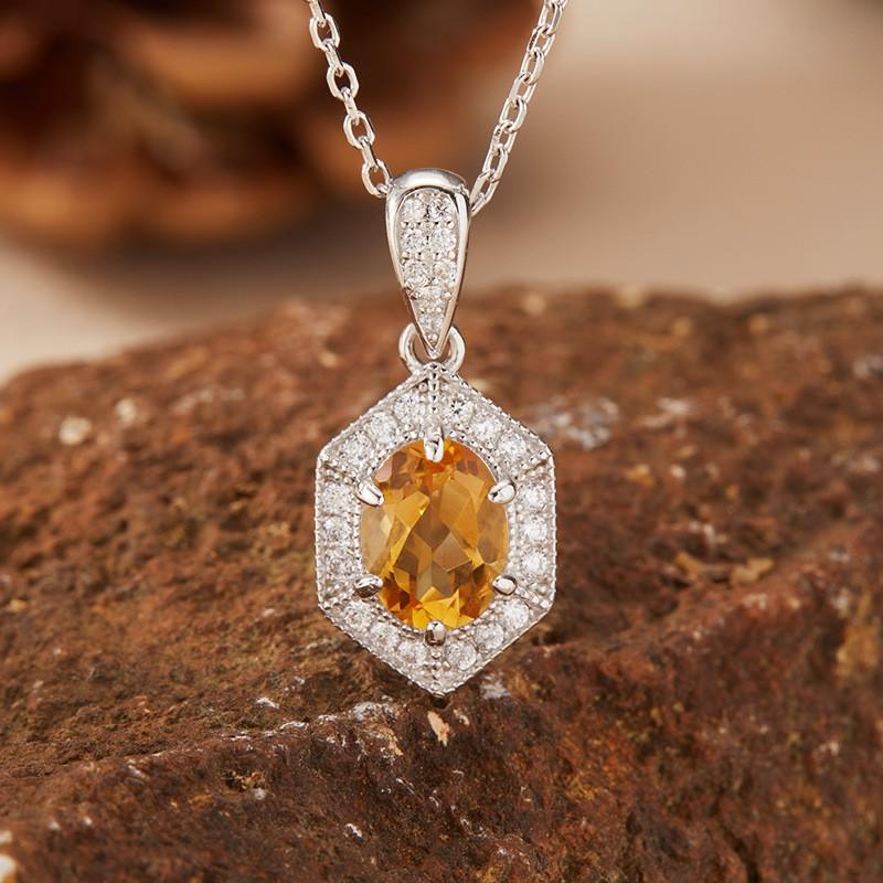 Womens Gemstone Pendant Necklace Chain Fashion Jewelry