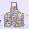 [CAIYUDPTTS] Förkläde med blommönster och nackband, Enkel nordisk stil, Fickor med stor kapacitet, Blommigt tryck, Vattentätt, Fläckbeständigt, Skrynkelfritt,
