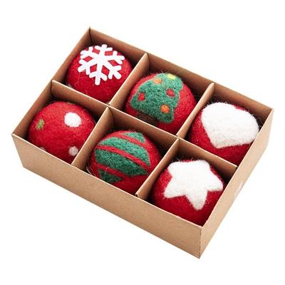 Weihnachts-Wollfilz-Ornament-Set mit Schneeflocken- und Baumdesigns für festliche Heimdekoration, kompakte Hängedekorationen
