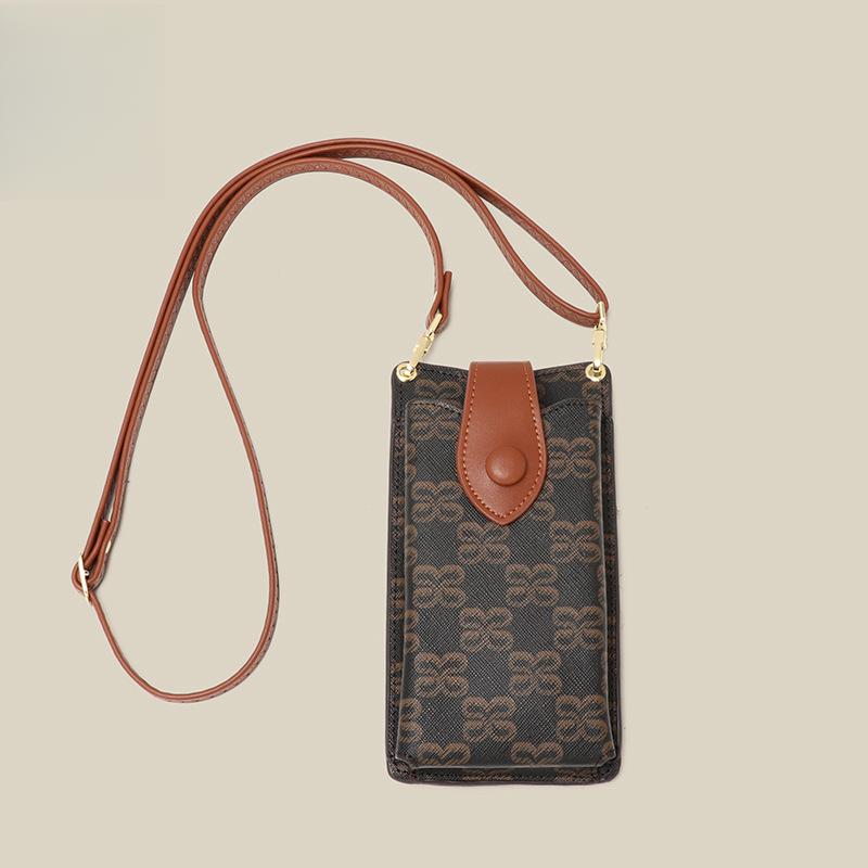 Custodia per telefono verticale stampata alla moda, alla moda e versatile, piccolo portamonete, leggera custodia a tracolla monospalla per carte