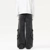 XXBRO Men's High-Street Retro Stitching Wasteland Wide-Leg Pants Jeans