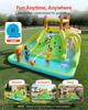 Inflatable Bounce House, 13.3 X 11.4 X 8.4 Ft Inflatable Bounce House Water Slide, Bouncer Castle with Climbing Wall, Double Tall Slides, Splash Pool