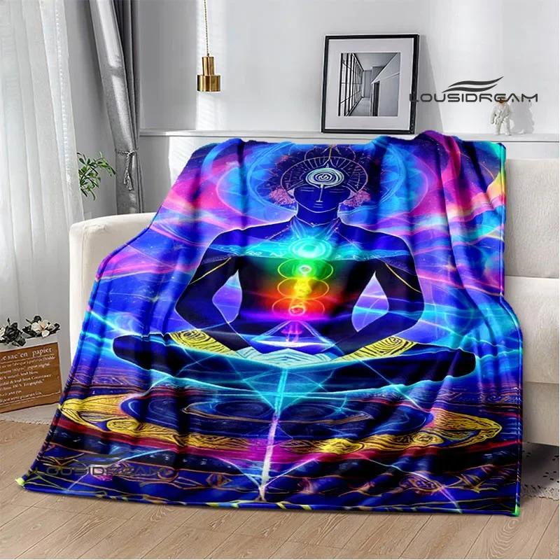 3D Chakra Printed Blankets Warm Flannel Blankets Soft and Comfortable Blanket Bed Linings Blankets for Beds Birthday Gift