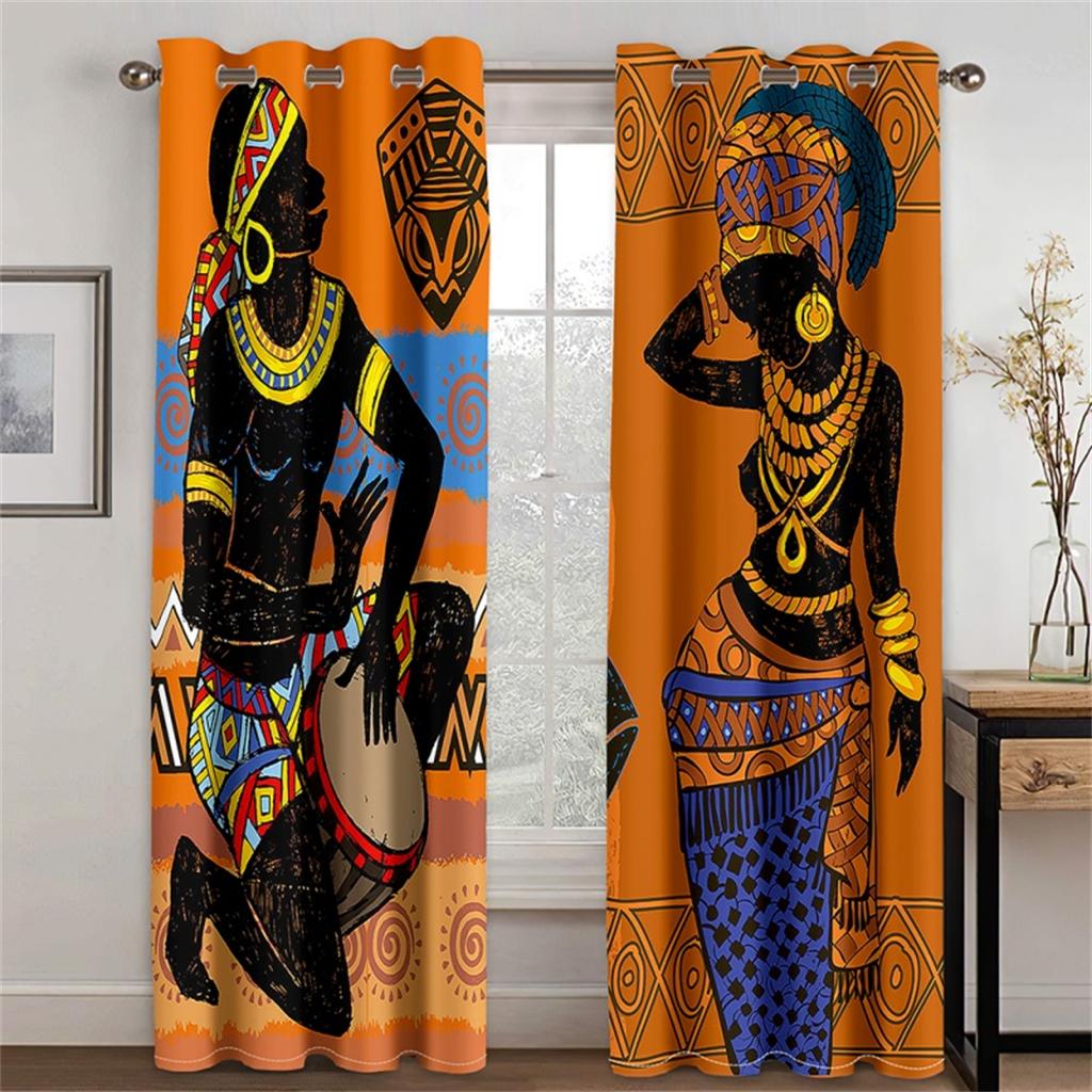 

Абстрактный симметричный узор волчица женщина 3D занавеска применима для гостиной спальни кухни балкона украшения окна 2 панели 50W130H(CM)X2PCS&Hook