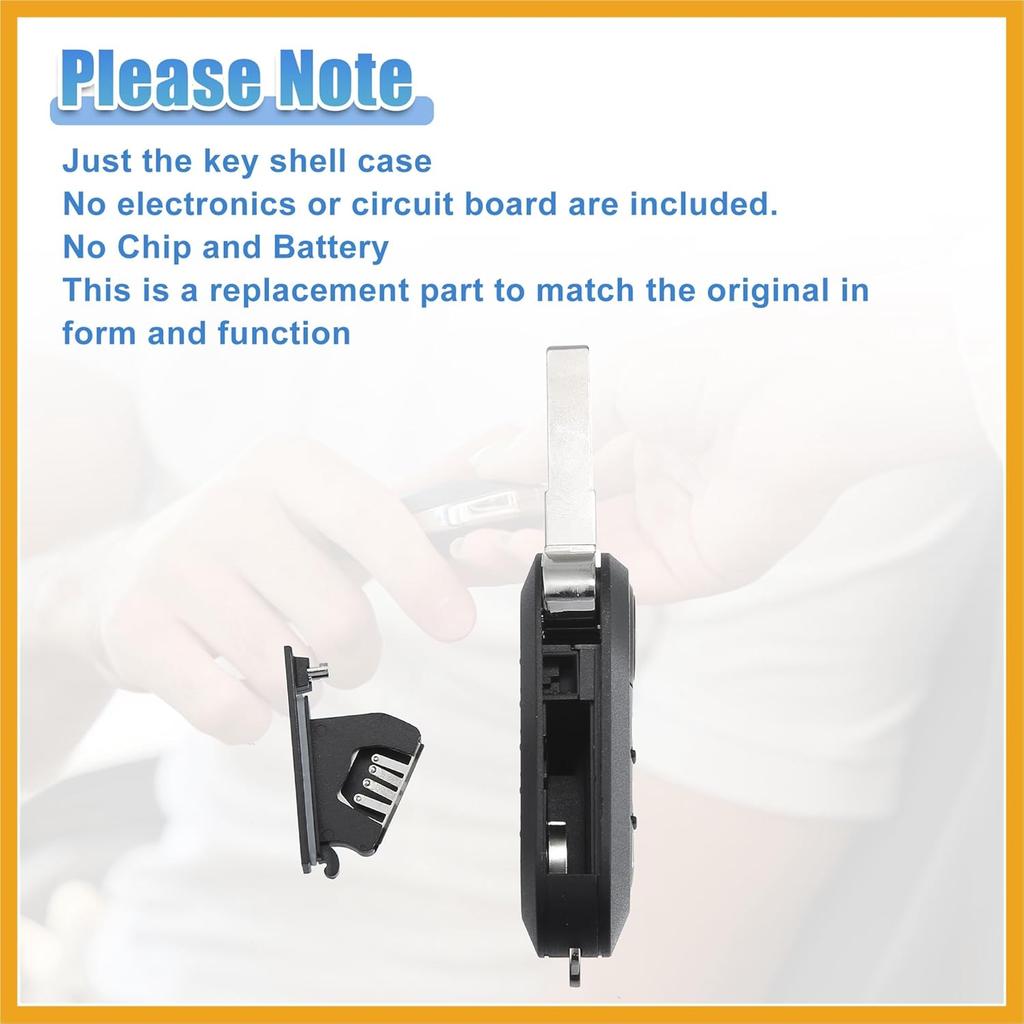 3 Buttons Keyless Entry Remote Key Fob Shell Case Cover for Ram ProMaster 1500 2500 3500 2015-2019 for Fiat Ducato Bravo 500L - Pack of 1 Black