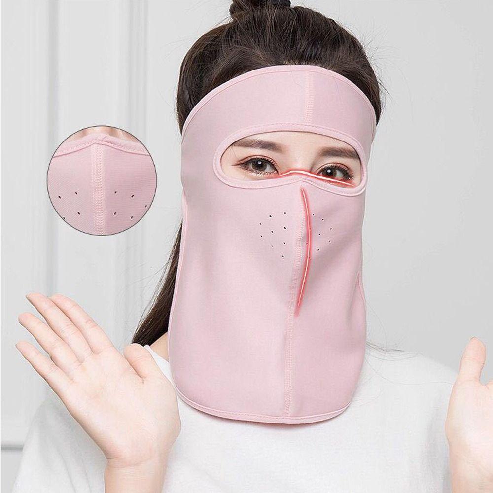 Face Scarves Solid Color Womne Neckline Mask Men Fishing Face Mask Summer Sunscreen Mask Ice Silk