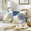 1/4pcs Blue Gold Leaf Patterned Pillowcases Sofa cushion cover home bedroom room decoration