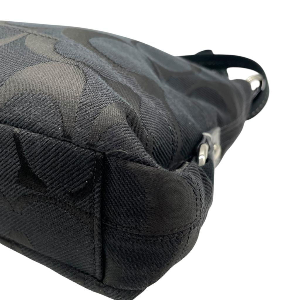 Used COACHShoulder Bag Black canvas/Patent Leather Women