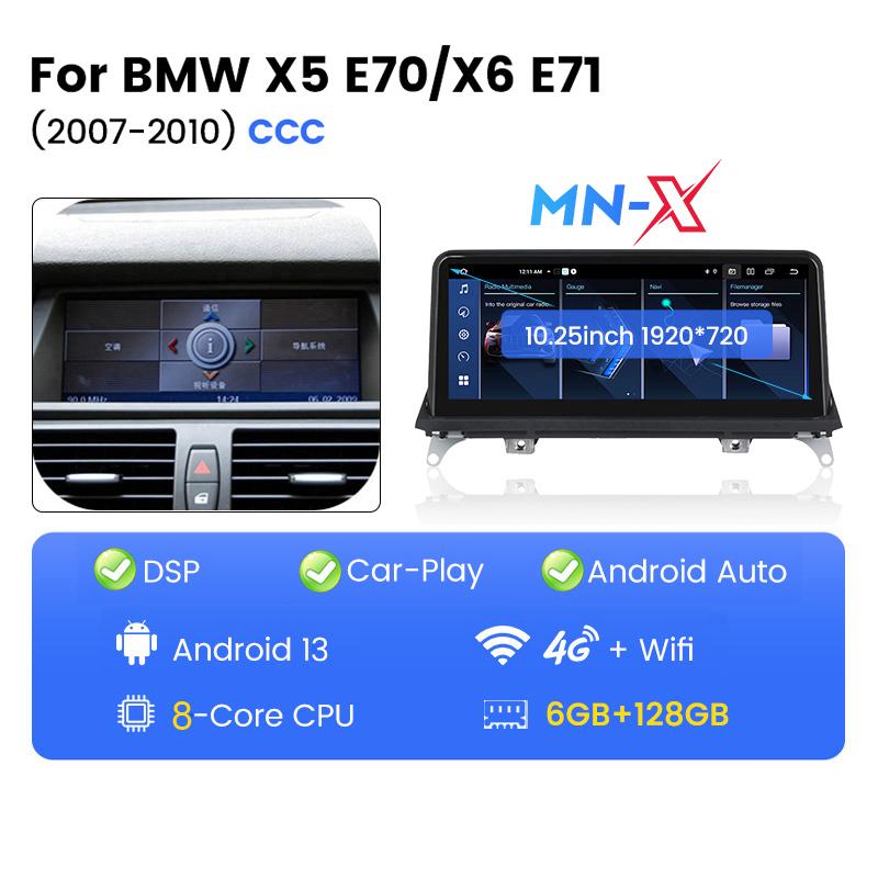 All in one For BMW E70 x5 x6 e71 CCC System Car Radio Multimedia Player BT WIFI 4G LTE GPS For Wireless Carplay Android Auto