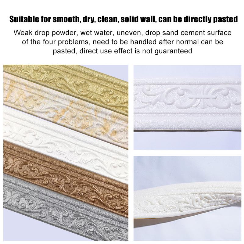 6 buc. 230 mm auto-adeziv 3D perete linie bordură bordura plinte impermeabile tapet autocolant pentru camera de zi decor acasă