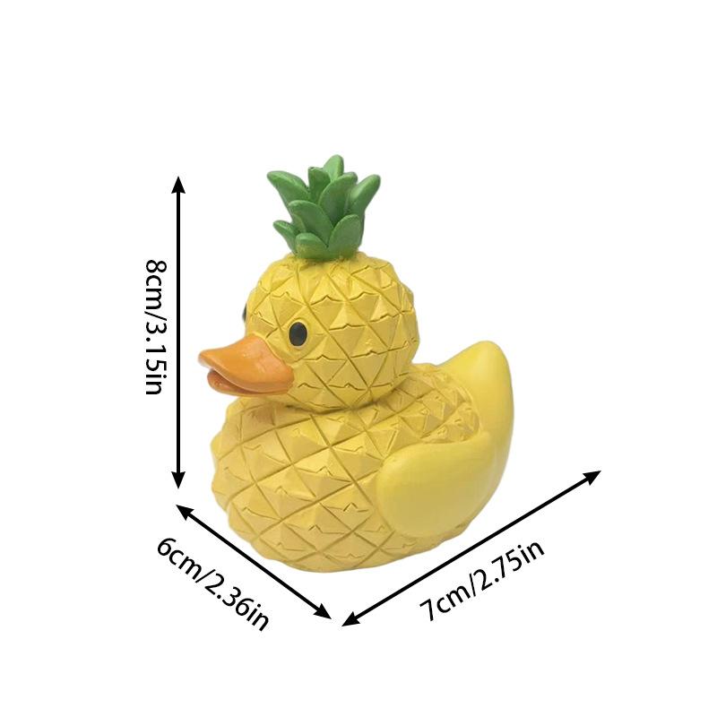 1PC Fun Strawberry Duck,Pineapple Duck Home Decorations,Handmade Resin Decorations,Cute Cartoon Style Fruit Duck Figurine