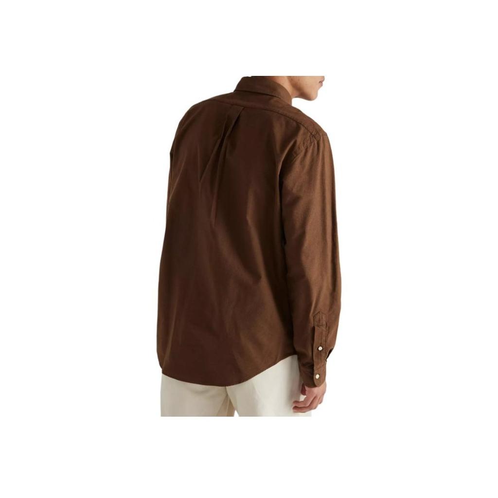 Polo Ralph Lauren Solid Button-Down Fitted Long Sleeve Shirt Men shirts Dark-Brown 710794141-034