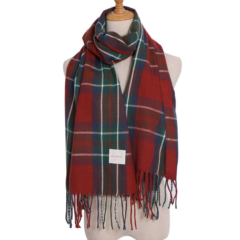 Scarf Women Luxury Plaid Warm Travel Scarf Cashmere Winter Pashmina With Tassel Shawl Wraps Bufanda Long Casual New
