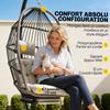 Hanging Chair with Stand, Folding, Retractable Footrest, Light Grey