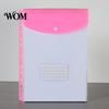Office Supplies Organizer 3Pcs 11 Hole A4 File Folder with Snap Button, Colorful Document Organizer, Bag Horizontal & Vertical Transparent Label Slot,
