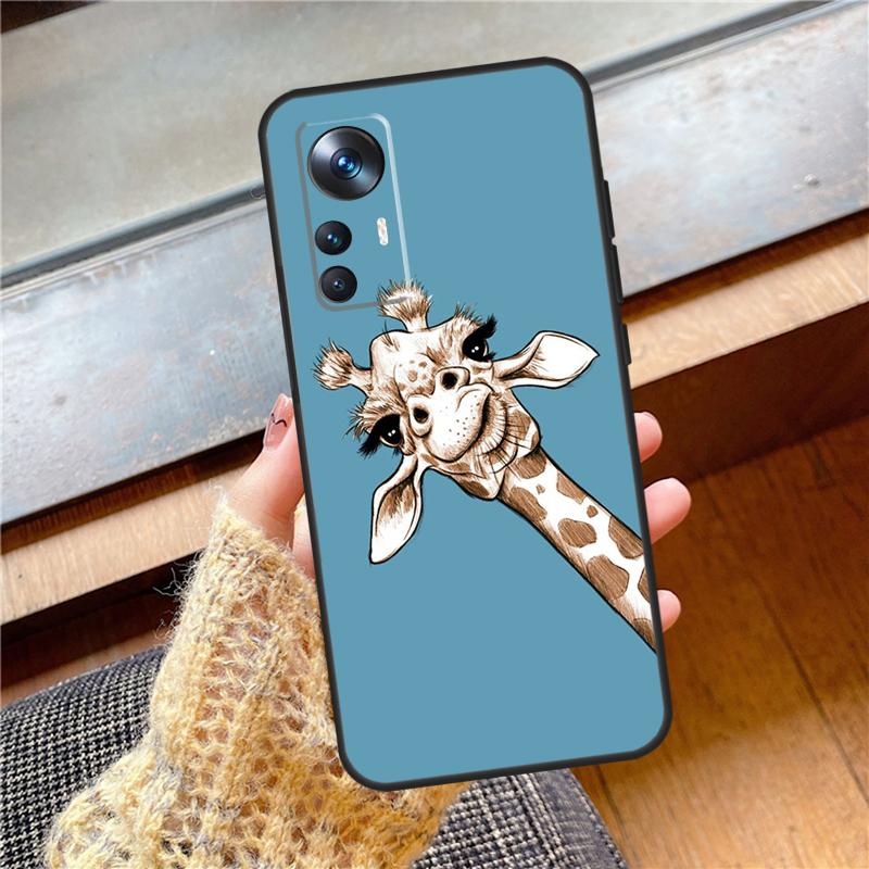 Cute Cartoon Animal Giraffe Cover For Xiaomi 17 Pro Max 15 14 Ultra 13T 14T 15T Pro POCO X7 X3 X5 X6 Pro F5 F6 F7 Case